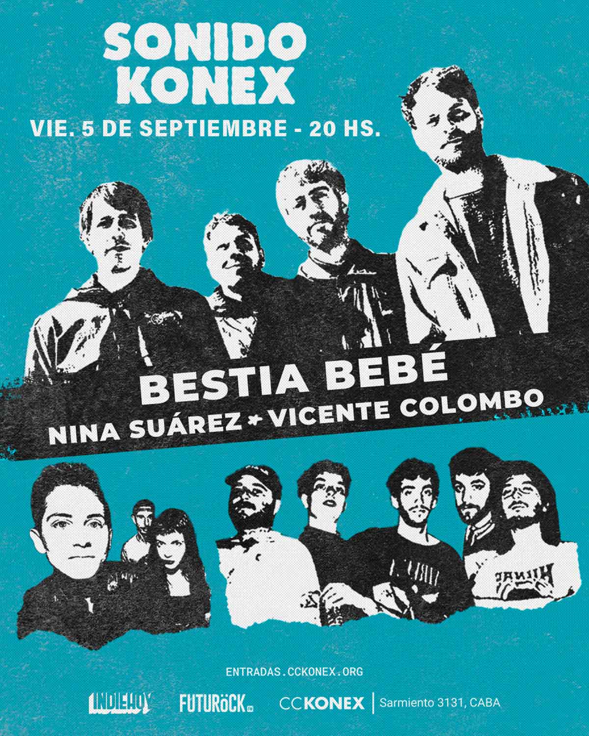 Bestia Bebé, Nina Suárez y Vicente Colombo en Konex