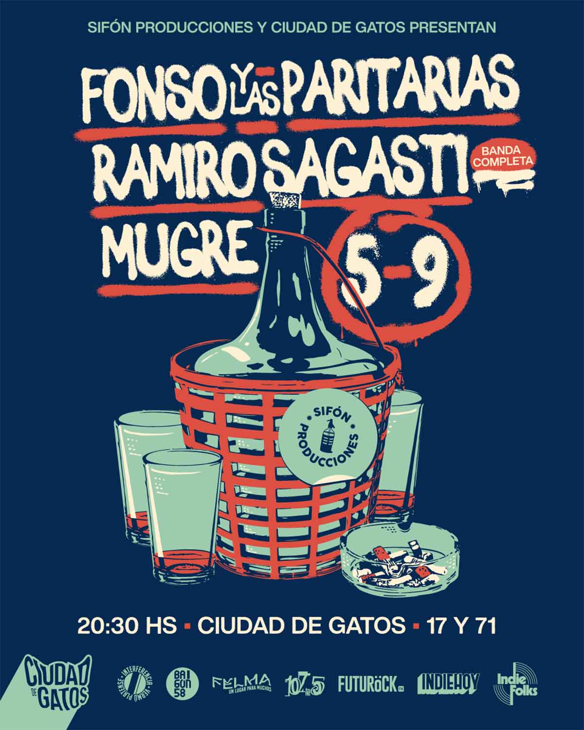 Fonso y Las Paritarias, Ramiro Sagasti y Mugre en La Plata