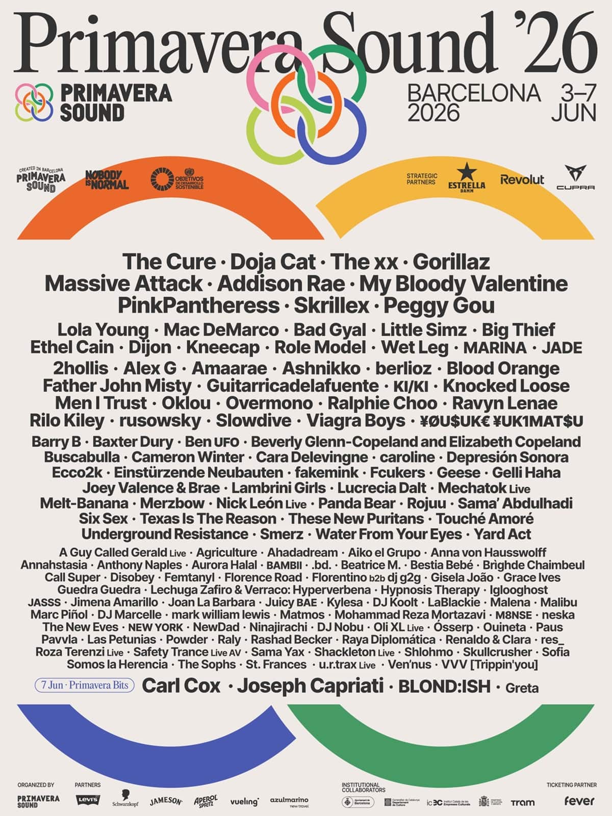 Line-up del Primavera Sound 2026.