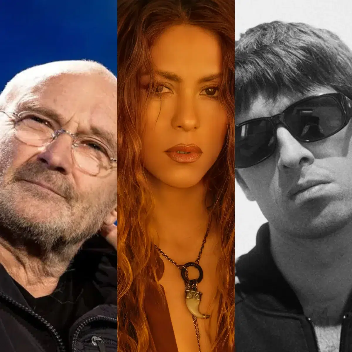 Phil Collins, Shakira y Noel Gallagher