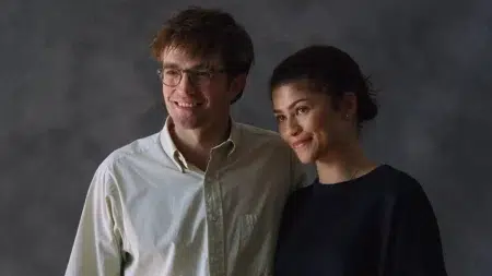 Robert Pattinson y Zendaya en una escena de El drama (2026)