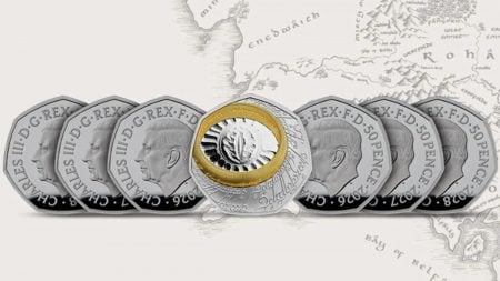 El Reino Unido lanzó monedas inspiradas en El Señor de los Anillos Monedas en homenaje a El Señor de los Anillos