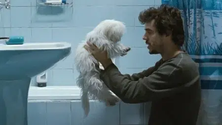 ??Javier Drolas con un perro en una escena de Medianeras