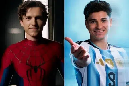 Tom Holland saluda a Julián Álvarez: "Serías un gran Spider-Man" Tom Holland y Julián Álvarez