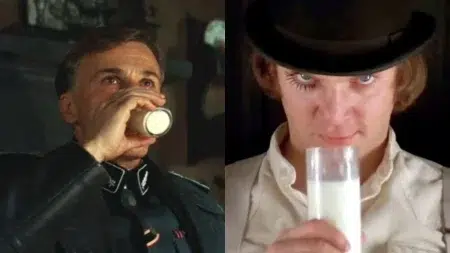 De Hans Landa a Alex DeLarge: El inquietante significado de la leche en el cine Los personajes Hans Landa y Alex DeLarge tomando leche