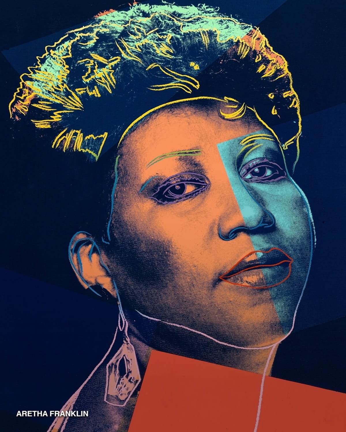 El retrato de Aretha Franklin hecho por Andy Warhol