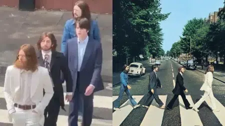 Los actores de las películas recrearon la portada de Abbey Road