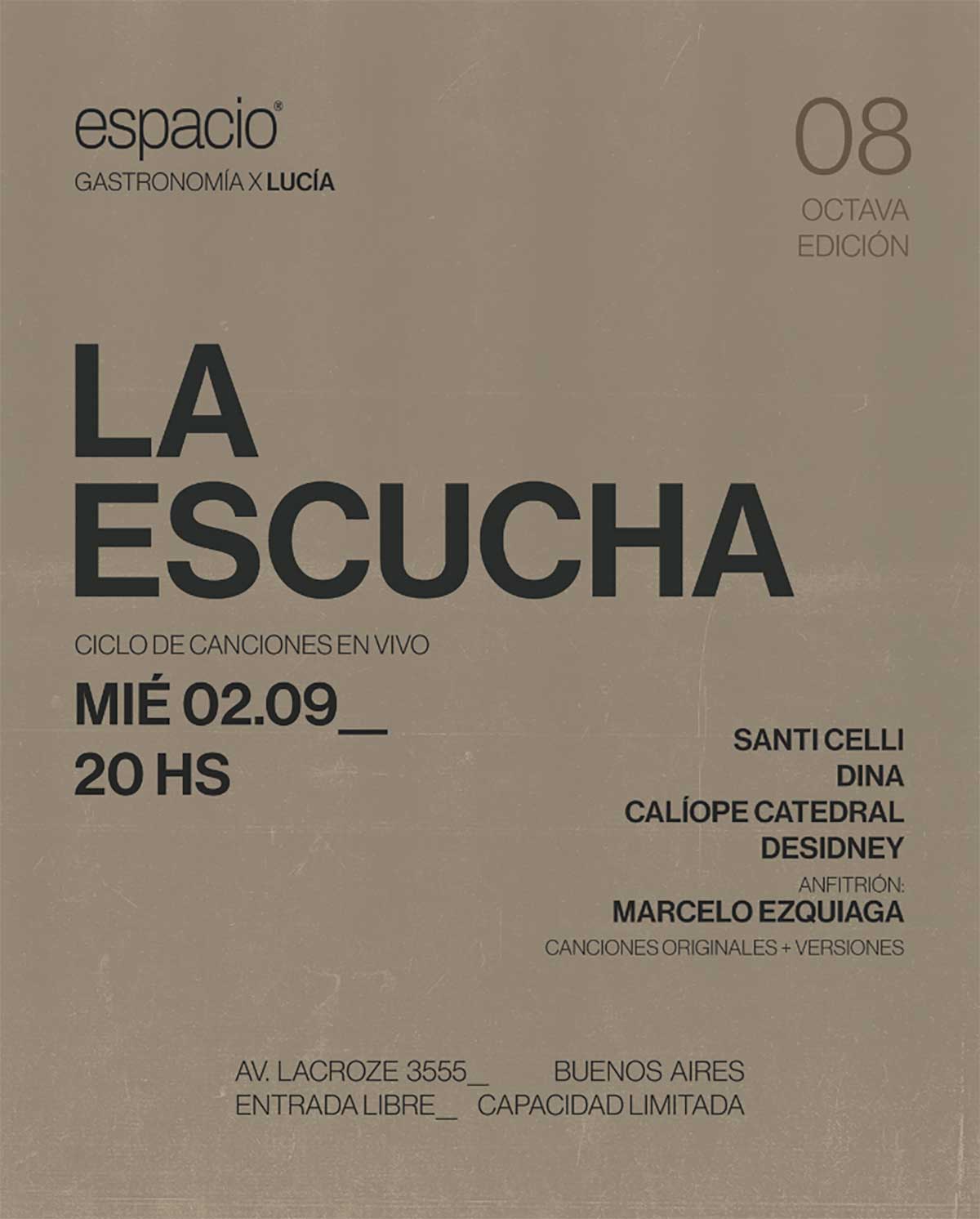 Santi Celli, Dina, Desidney y Calíope Catedral en Espacio Espacio