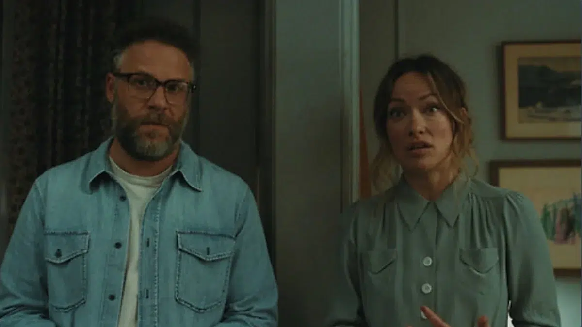 Seth Rogen y Olivia Wilde en La invitación (2026)