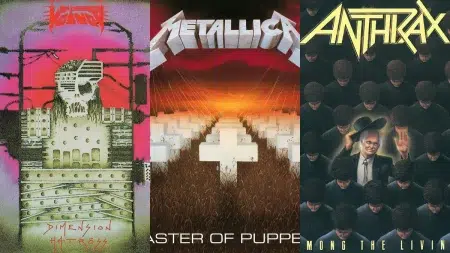 Voivod - Dimension Hatröss (1988) / Metallica - Master of Puppets (1986) / Anthrax - Among the Living (1987)